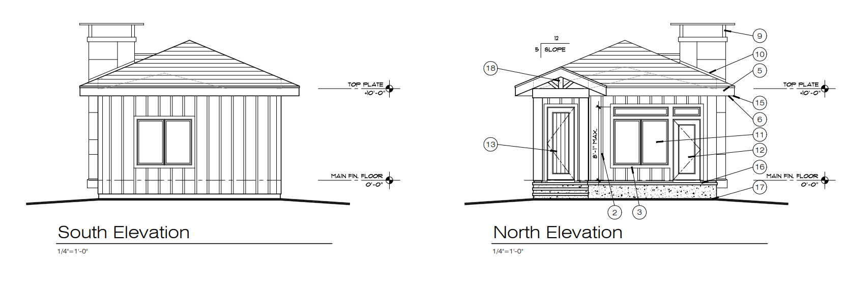 North South Elevation on lot two