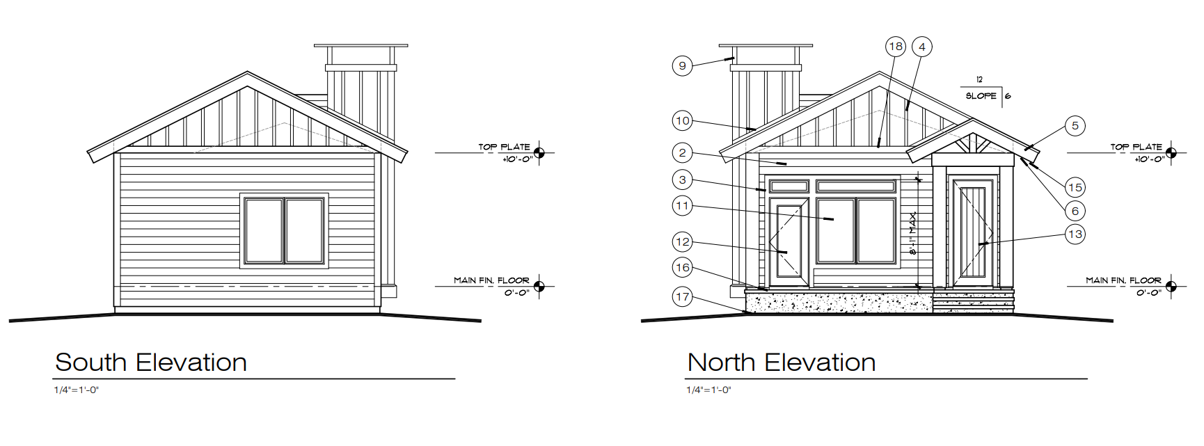North South Elevation on lot five